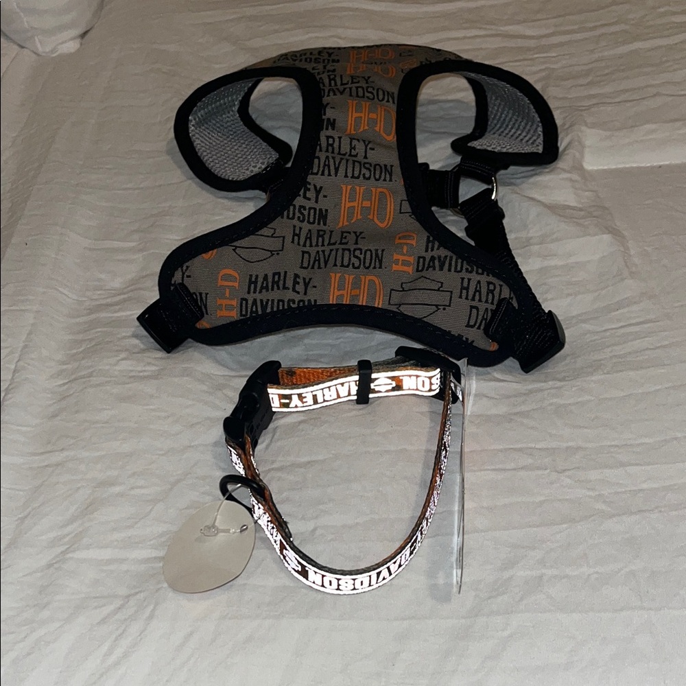 Harley-Davidson Black and Orange Pet Harness